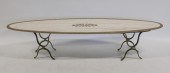MIDCENTURY OVAL MARBLETOP COFF
