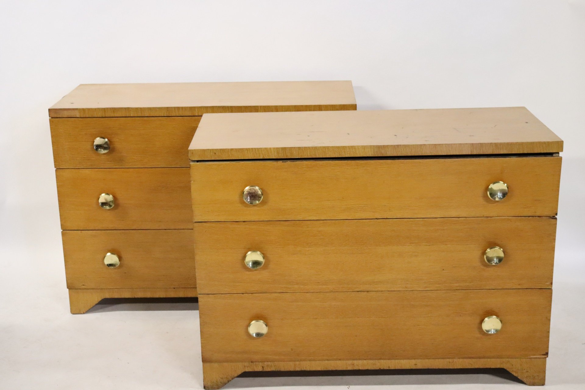 MIDCENTURY PAIR OF BLONDE WOOD