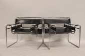 MIDCENTURY PAIR OF LEATHER & C