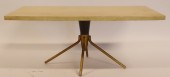 MIDCENTURY PARCHMENT & BRASS T