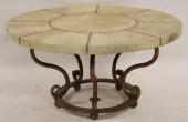 MIDCENTURY PARCHMENT TABLE ON