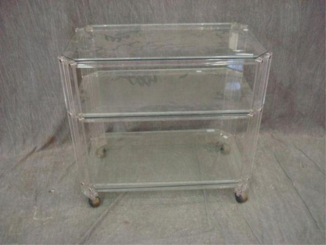 Midcentury Plexiglass Tea Cart.
