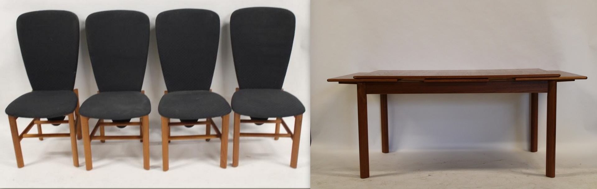 MIDCENTURY REFRACTORY TABLE & 4