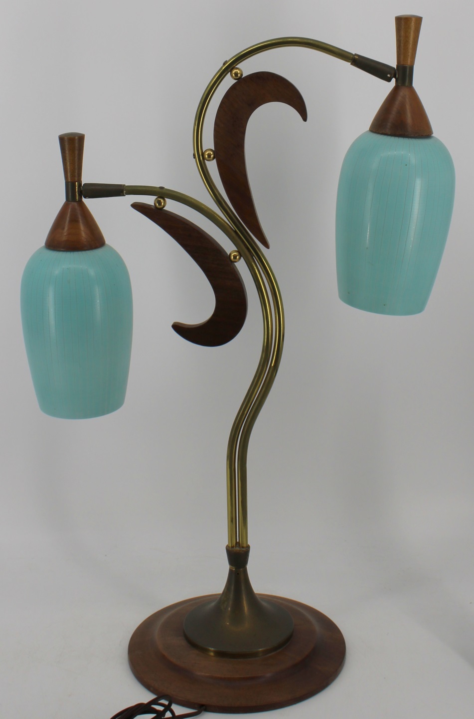MIDCENTURY TABLE LAMP WITH ART