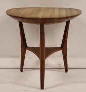 MIDCENTURY TEAK DISH TOP TABLE