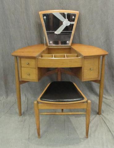 Midcentury Vanity and Stool.