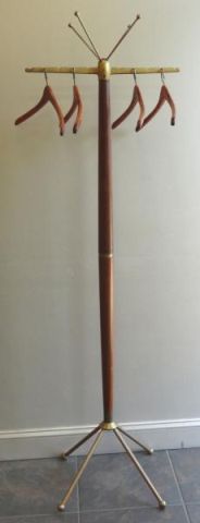 Midcentury Wood and Brass Coat