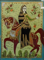 MIDDLE EASTERN EGLOMISE PORTRA