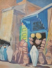 MIDDLE EASTERN MARKET SCENE, O