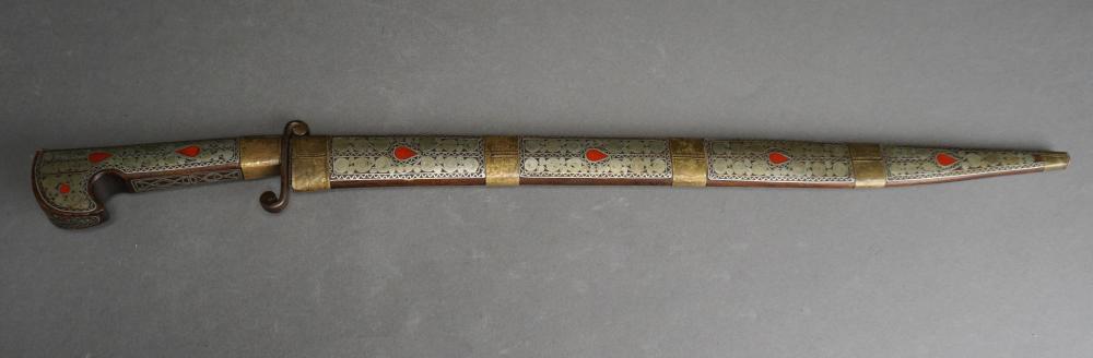 MIDDLE EASTERN METAL INLAID SWORD