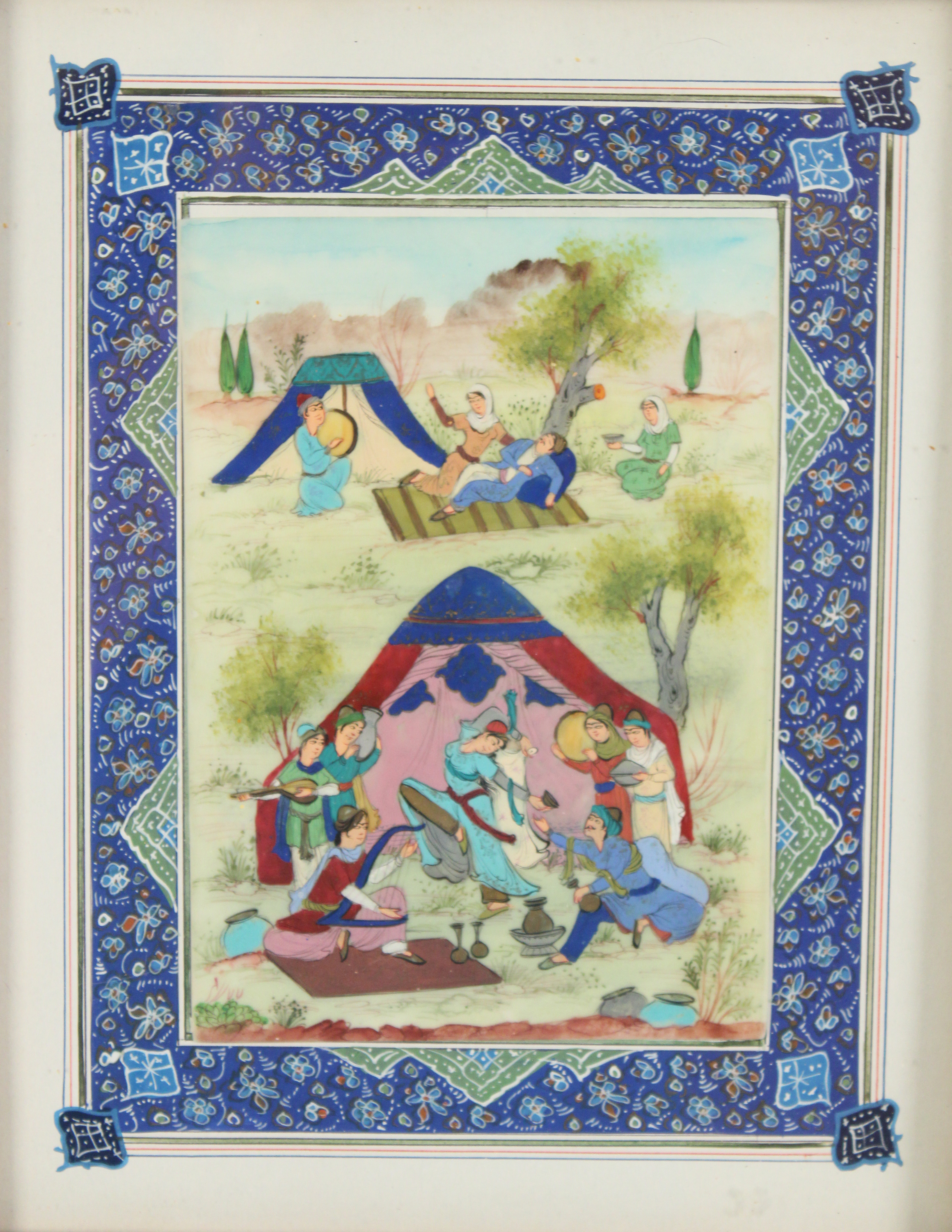 MIDDLE EASTERN MIXED MEDIA PAINTING