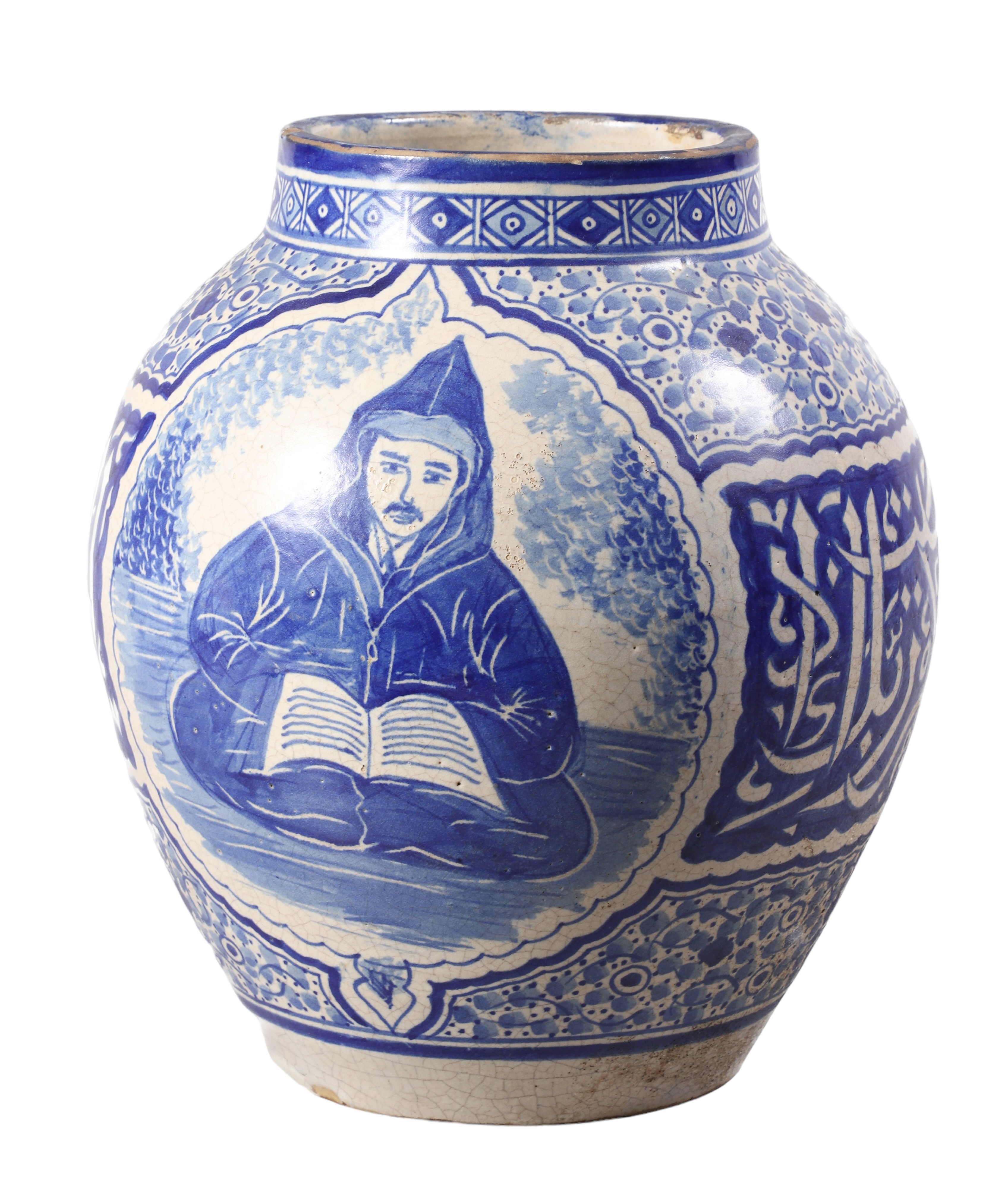 Middle Eastern painted pottery jar,