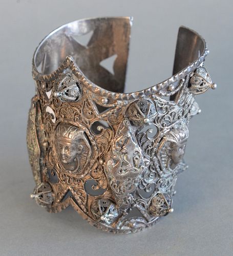 MIDDLE EASTERN SILVER CUFF BRACELET