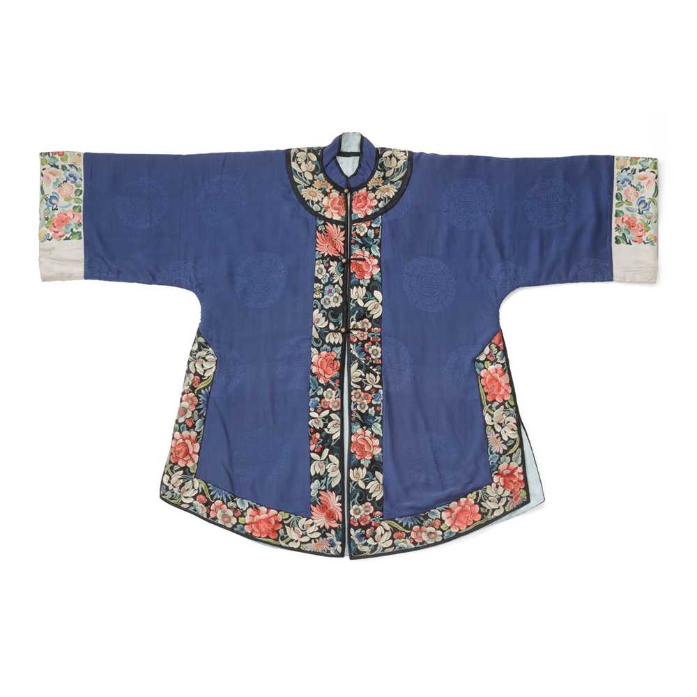 MIDNIGHT-BLUE-GROUND SILK LADY'S