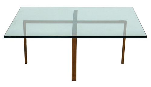 MIES VAN DER ROHE STYLE BRASS AND