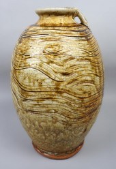 MIKE DODD TALL STONEWARE JAR H