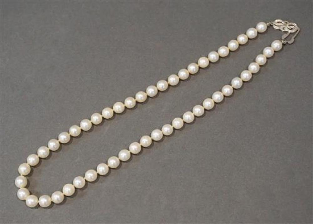 MIKIMOTO 14-KARAT WHITE-GOLD AND