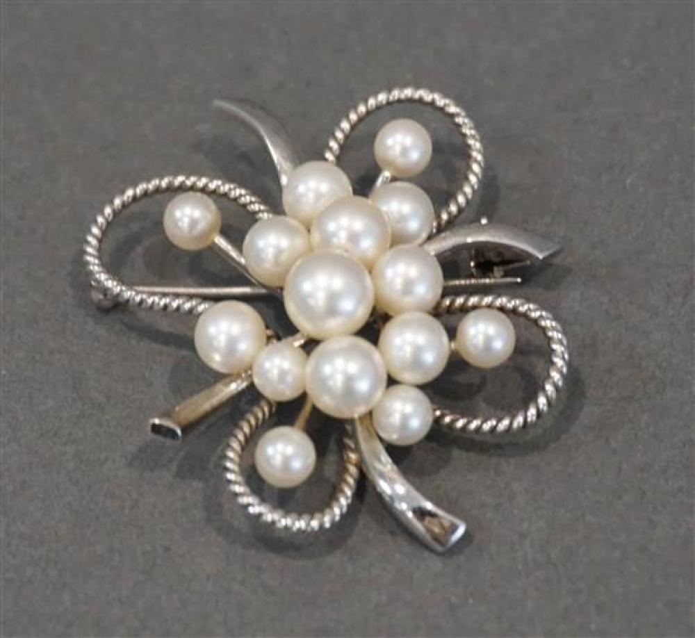 MIKIMOTO 14-KARAT WHITE-GOLD