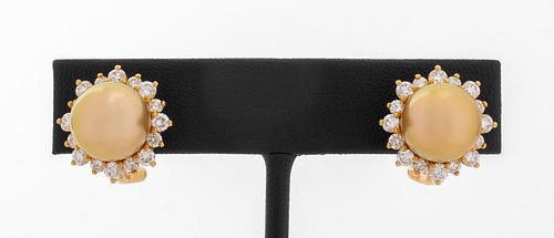 MIKIMOTO 18K GOLDEN PEARL DIAMOND