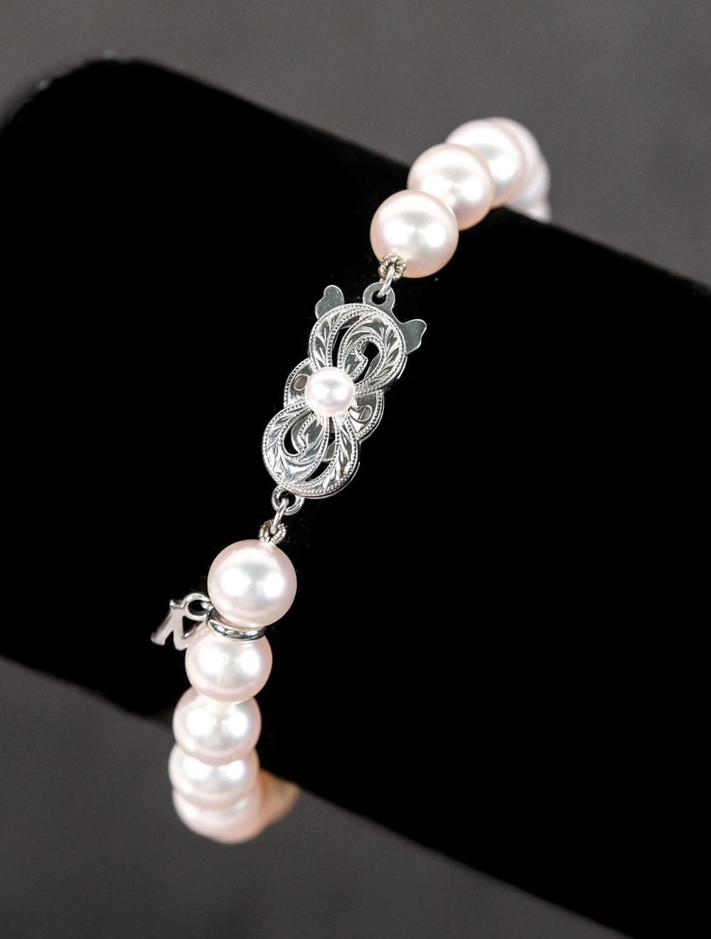 MIKIMOTO 18K WG AKOYA CULTURED