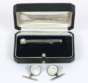 Mikimoto marked 'silver' and mother