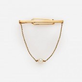 MIKIMOTO PEARL 14K TIE CLIP IN