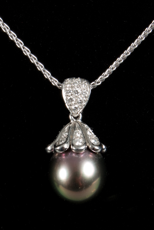 Mikimoto platinum diamond and black