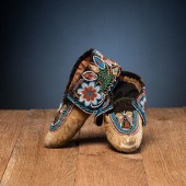 Mik'maq Beaded Hide Moccasins