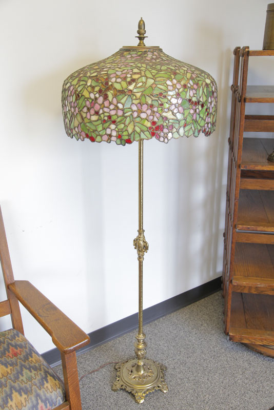 MILCAST FLOOR LAMP. Brass base with
