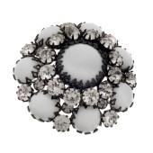 MILK GLASS, CRYSTAL PIN<br>Mil