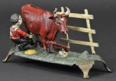 MILKING COW MECHANICAL BANK J