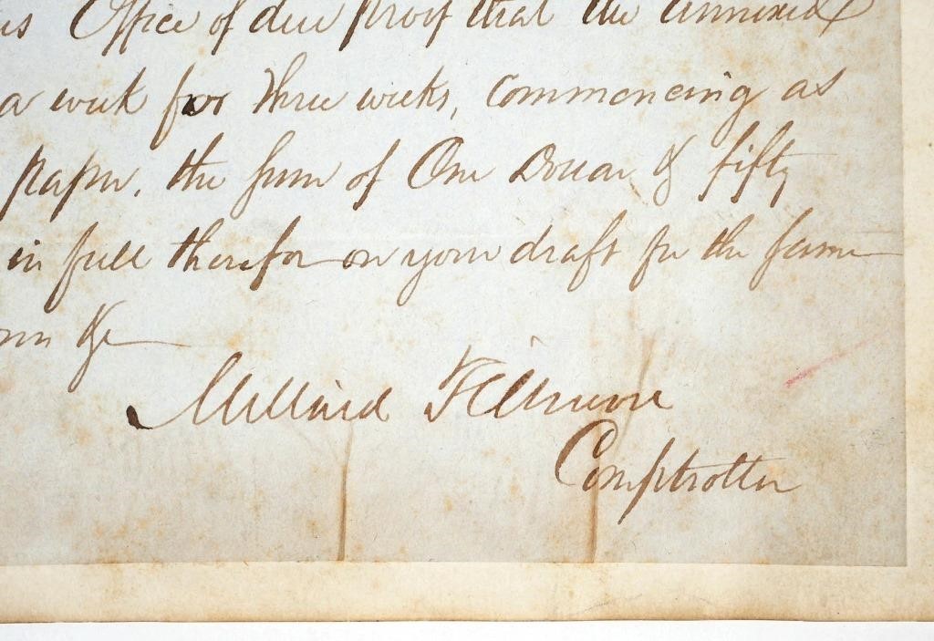 MILLARD FILLMORE, SIGNED