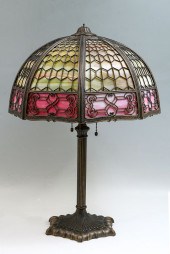 MILLER ART DECO SLAG GLASS LAM