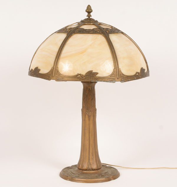 Miller six panel caramel slag glass