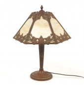MILLER SLAG GLASS LAMP WITH AN