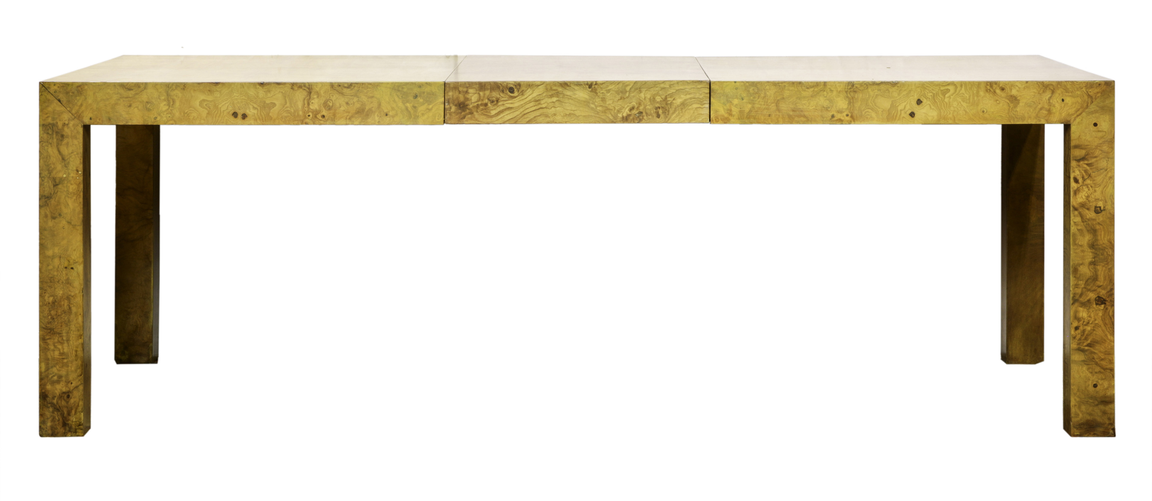 MILO BAUGHMAN BURLWOOD DINING TABLE