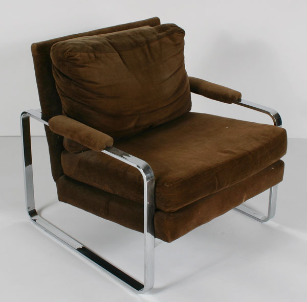 Milo Baughman chair; chrome frame