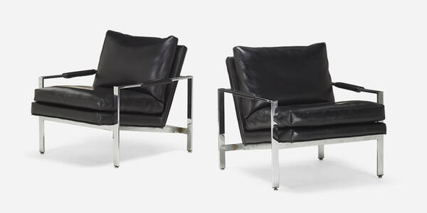 Milo Baughman. Lounge chairs, pair.