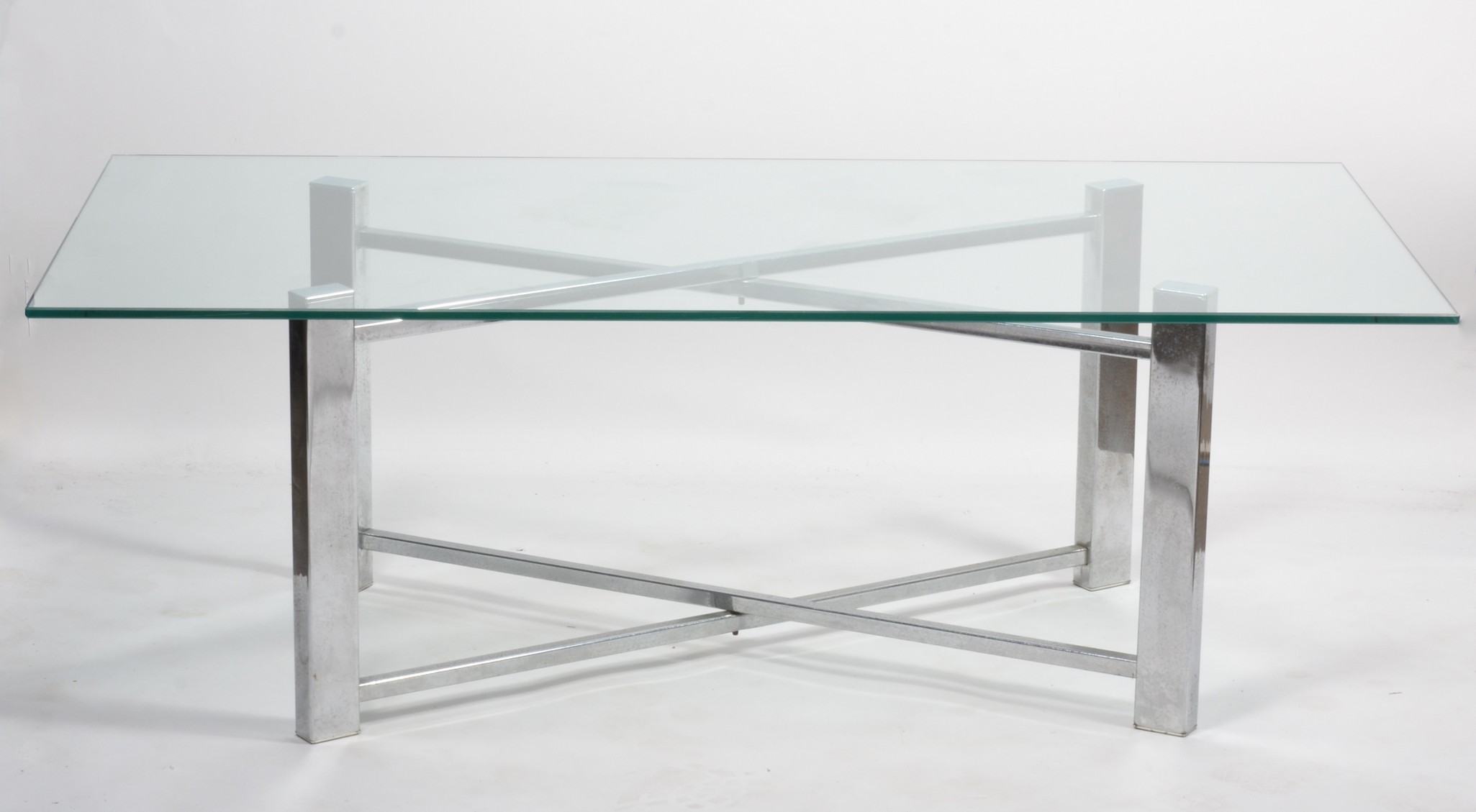 Milo Baughman style glass and