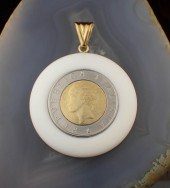 MILOR SIGNED WHITE AGATE AND L