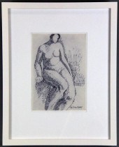 Milton Avery Ink Drawing on Pa