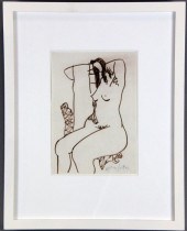 Milton Avery Ink Drawing on Pa