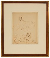 MILTON AVERY INK ON PAPER 'AFG
