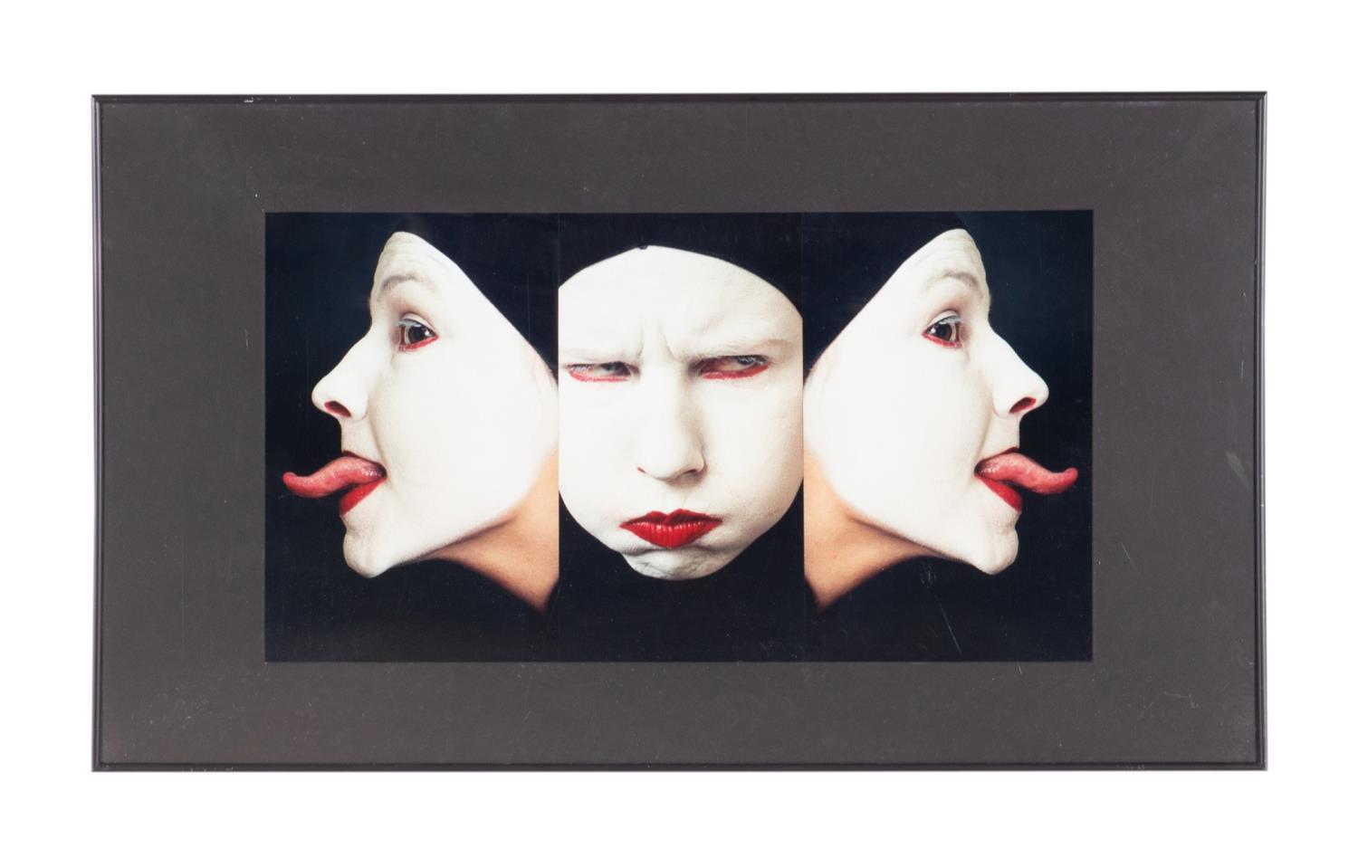 'MIME' TRIPTYCH PHOTOGRAPHS, FRAMED