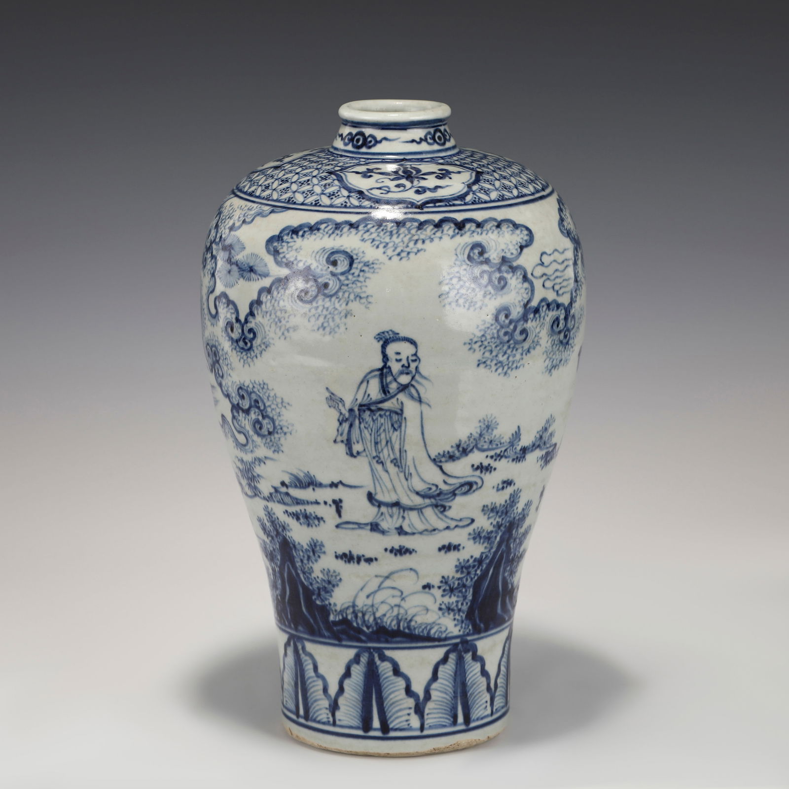 MING BLUE & WHITE MEIPING