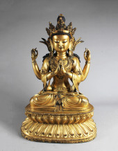 MING DYNASTY GILT BRONZE BODHI