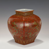 MING JIAJING IRON RED JAR<br>D