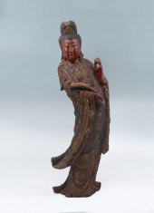 MING STYLE LACQUERED WOODEN QU