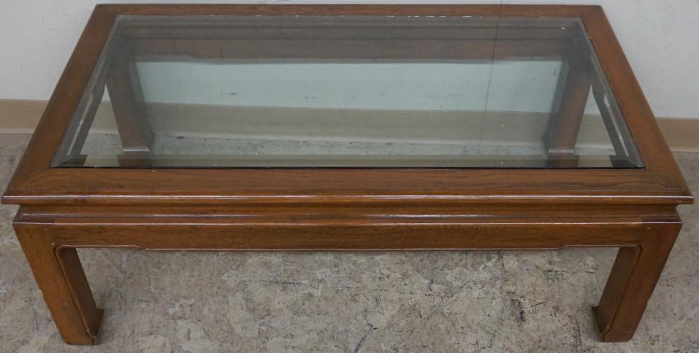 MING STYLE TEAK GLASS INSET