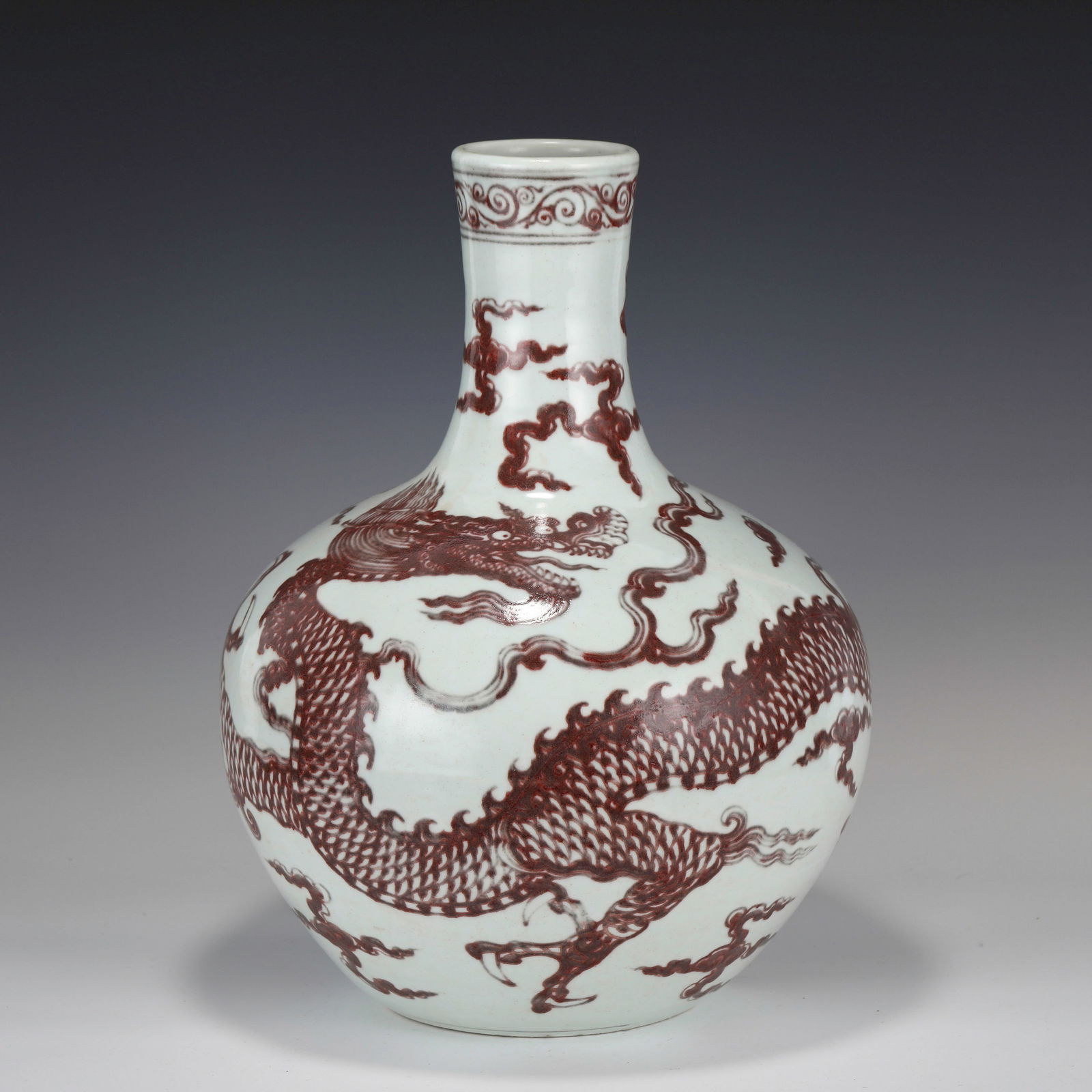 MING UNDERGLAZE RED DRAGON